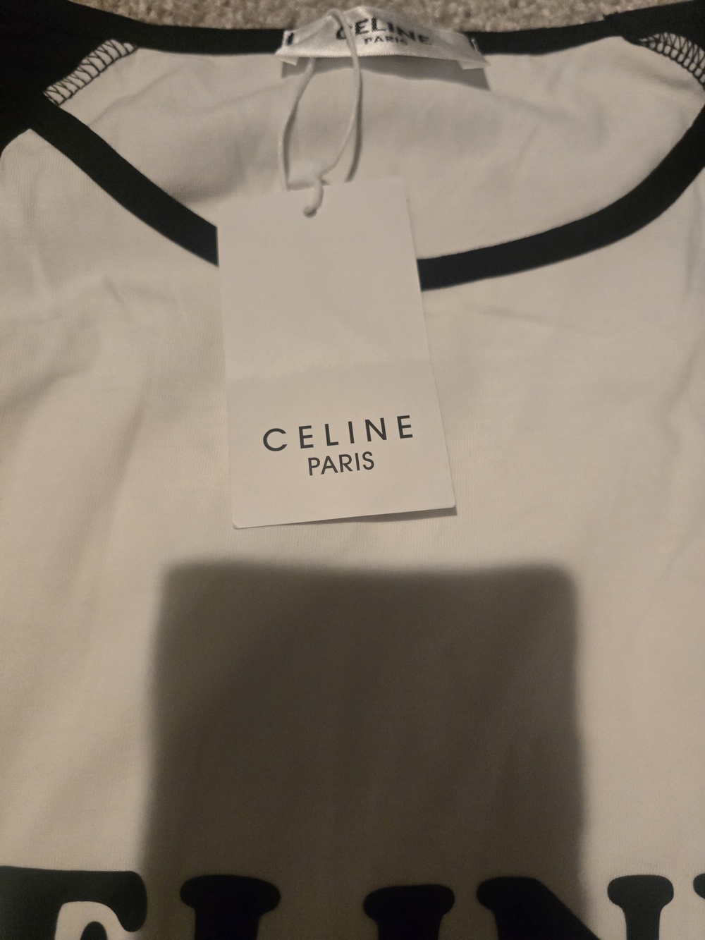 Celine Paris White & Black Logo Tee - Picture 4 of 7